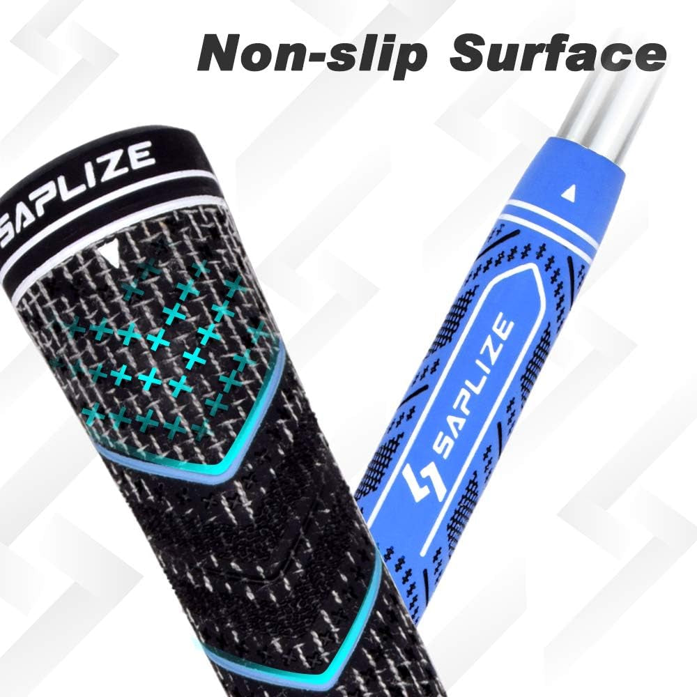 13 Golf Grips,4 Colors Available, with Tapes or with Sovlent Kit, Compound Hybrid Rubber Golf Club Grips, Standard/Midsize