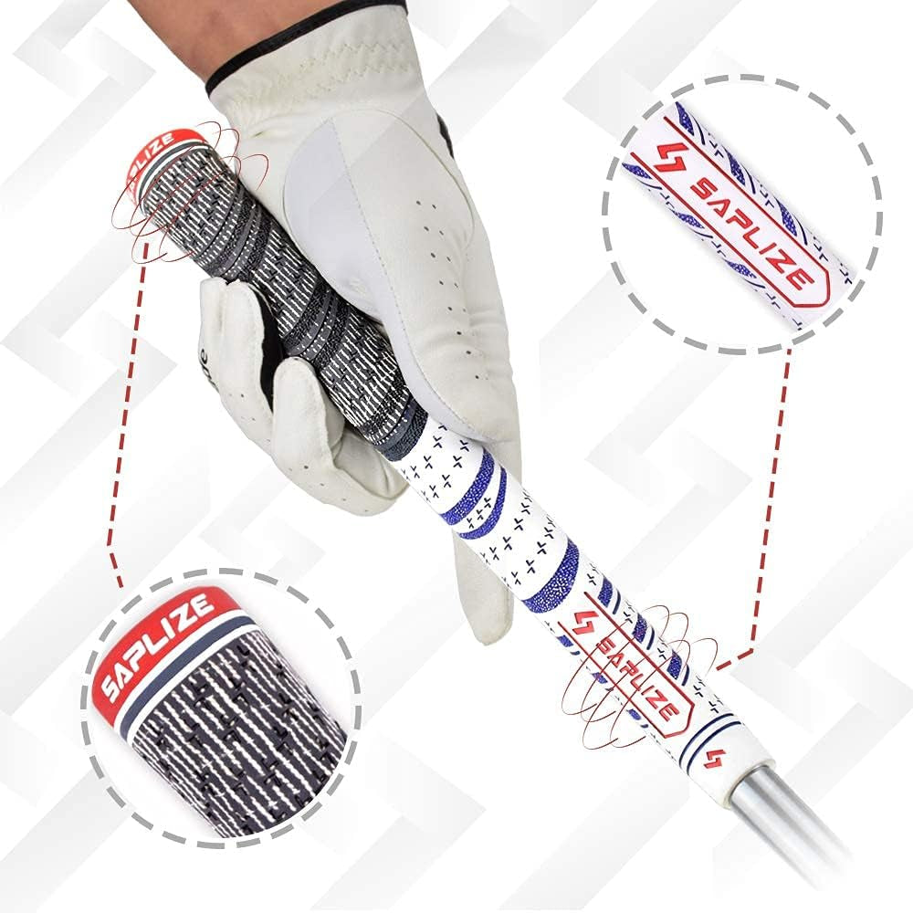 13 Golf Grips, Standard, All Weather Multi Compound Hybrid Golf Club Grips, White